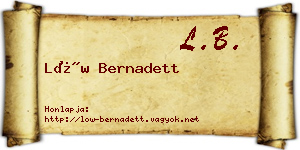 Löw Bernadett névjegykártya